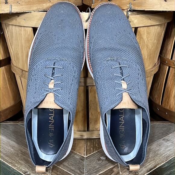 Cole Haan Original Grand Knit Wingtip II Gray Tan Oxfords Shoes Mens Size 13 - Picture 9 of 11